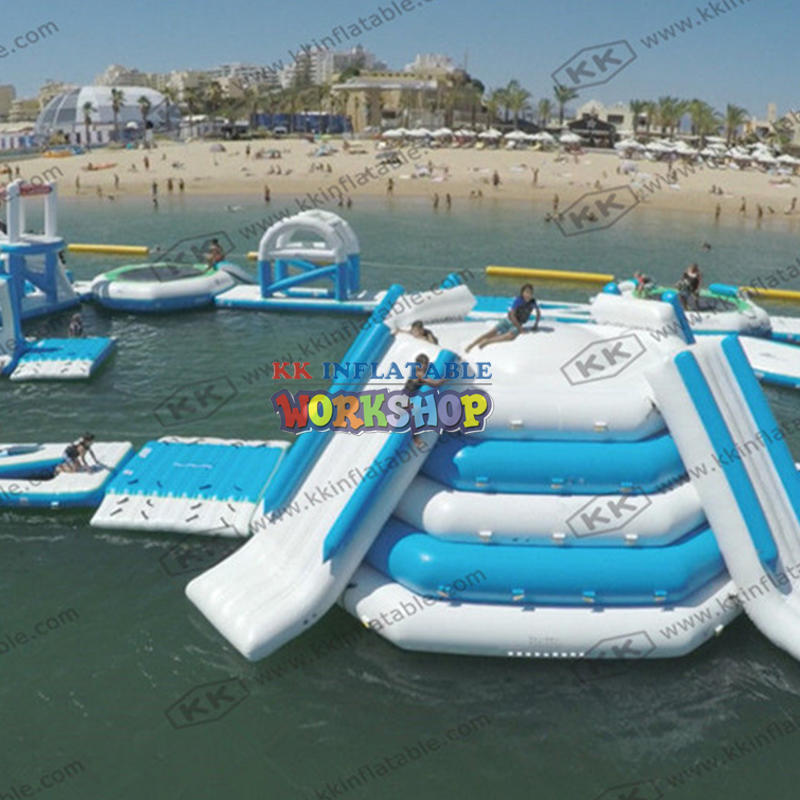 Island Inflatable Water Park Floating Park Combination Costumed Inflatable Water Slide with Obstacles