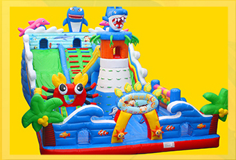 cartoon inflatable water playground rainbow for beach KK INFLATABLE-7