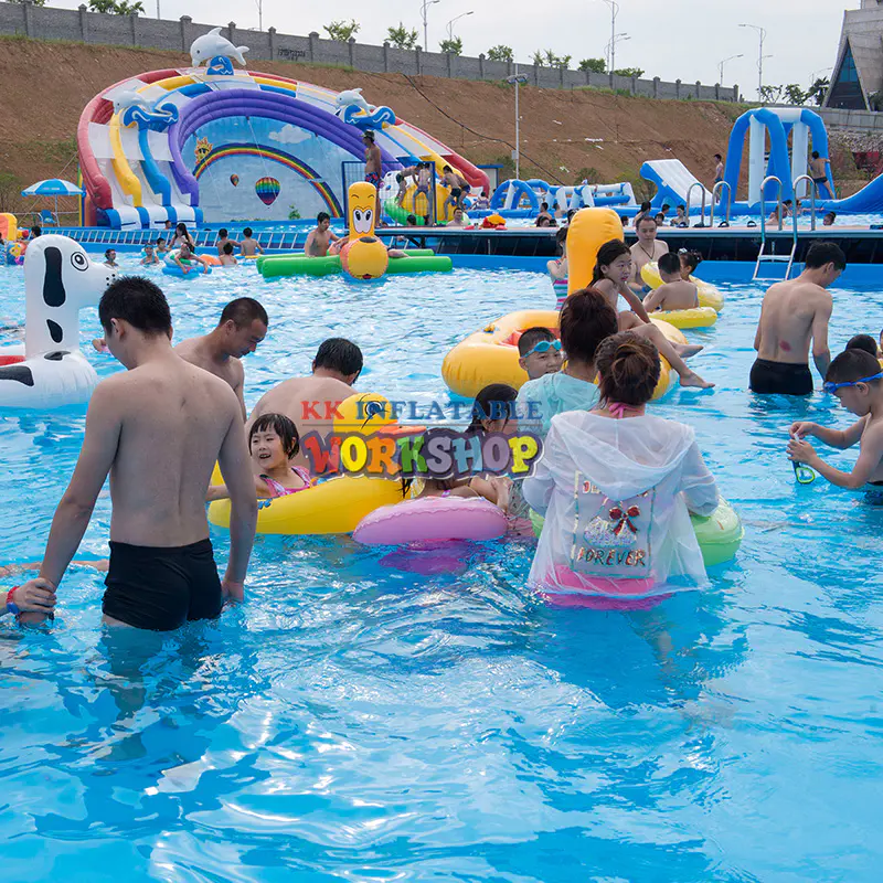 Elephant Theme inflatable Water Slides Huge Commercial Inflated Water Park