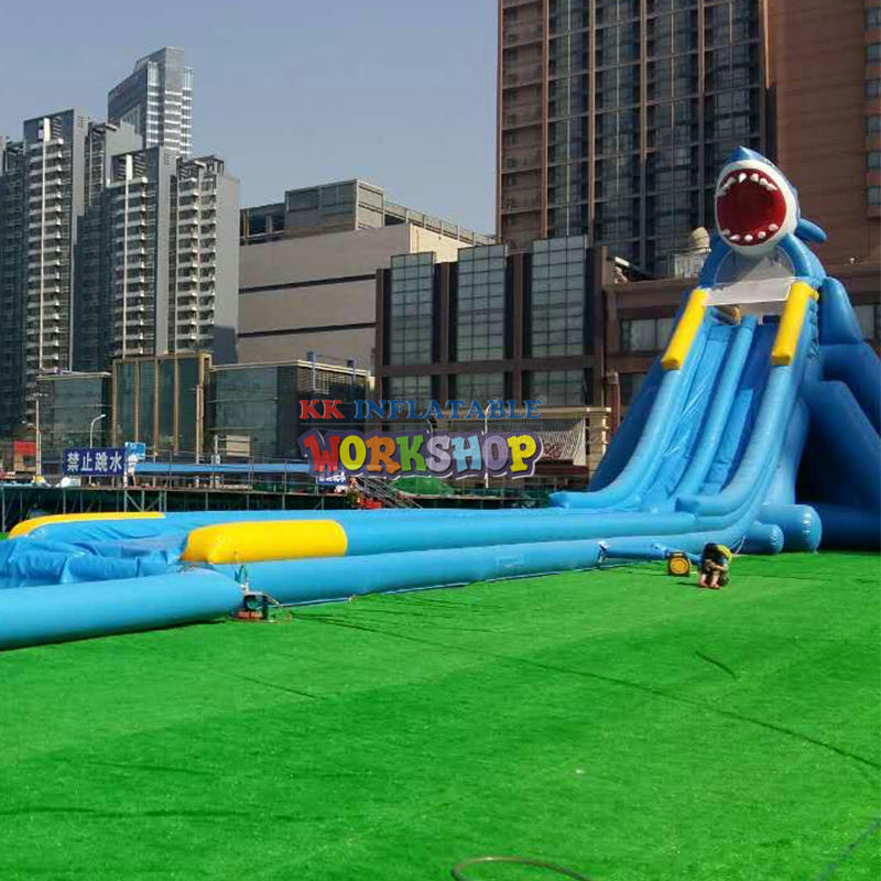 Summer Dual Double Lane Pool Screamer Slide, Funny Outdoor Inflatable Water Slide