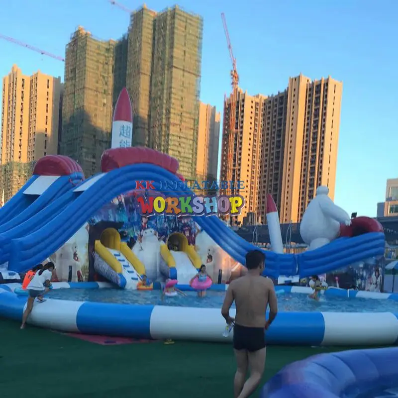KK INFLATABLE cartoon kids inflatable water park factory price for children