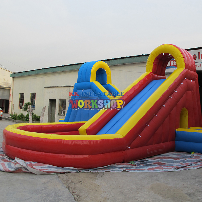 Climbing inflatable water slide combination