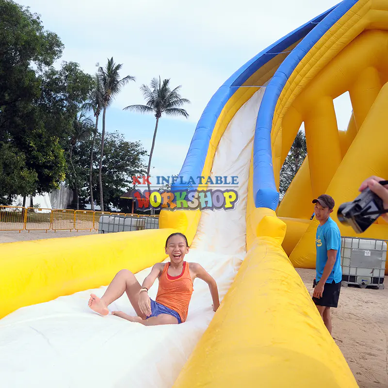 Fun inflatable water slide