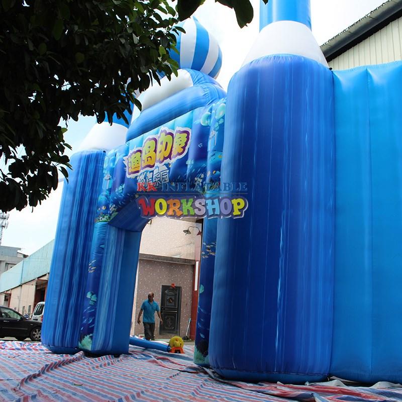 creative design inflatable water playground supplier for beach KK INFLATABLE