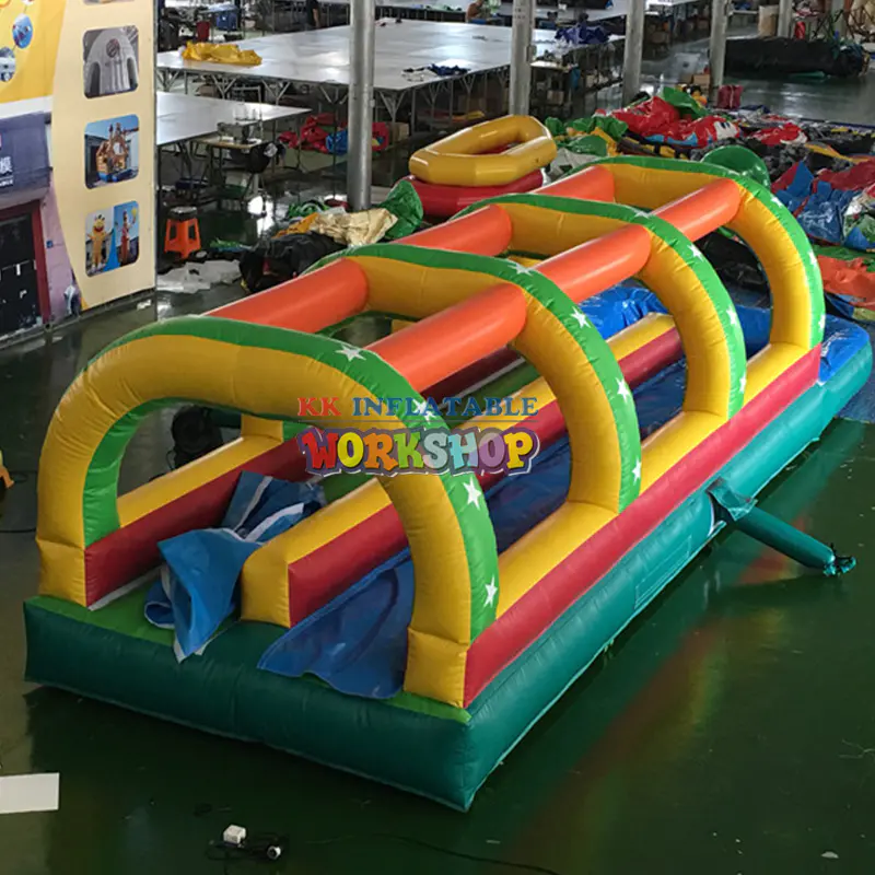 Commercial Home Garden Use inflatable double lane slip n slide with water pool
