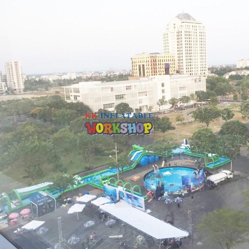 dinosaur inflatable water parks rainbow for paradise KK INFLATABLE