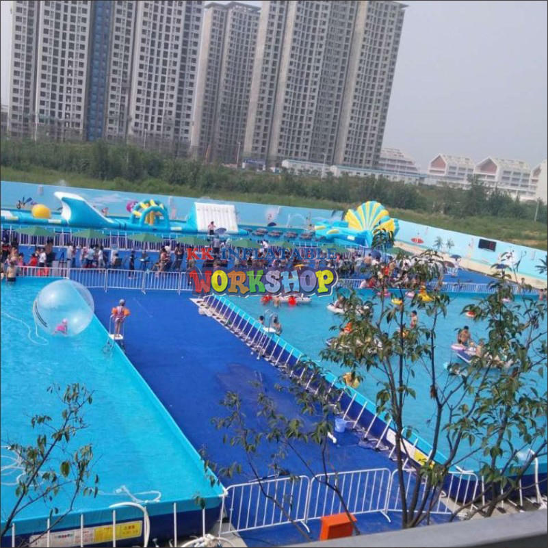 Commercial Metal Frame Steel Removable Swimming Pool Above Ground Water Park Pool swimming training pool