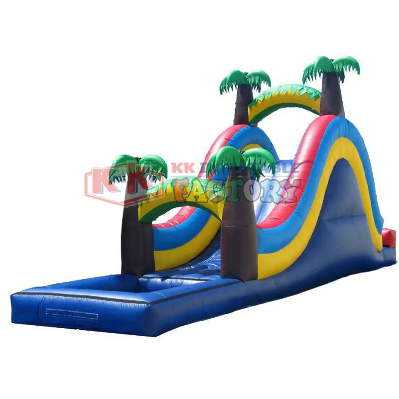 Outdoor Commercial Kids/Adults Water SlidePool Tropical Double Inflatable Water Slide