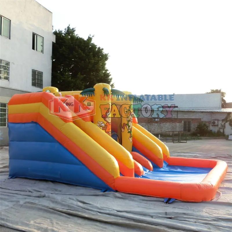 kids inflatable water park blue for beach KK INFLATABLE