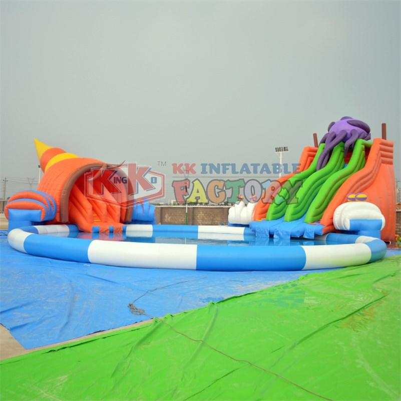 inflatable water parks rainbow for paradise KK INFLATABLE