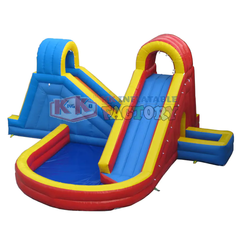 Family small inflatable water slide Different directions lane slide