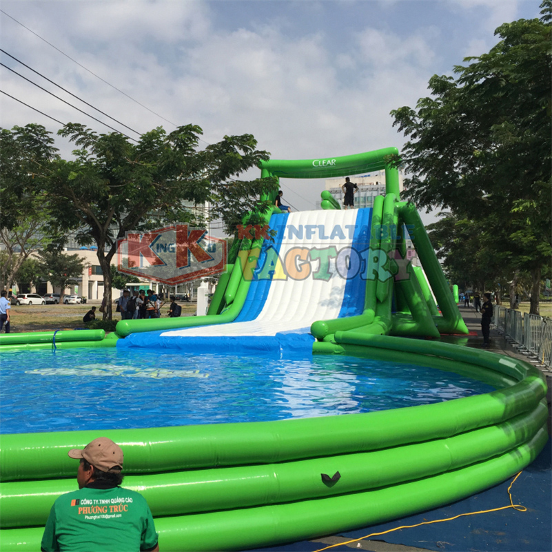 inflatable obstacle commercial inflatable water slide with pool