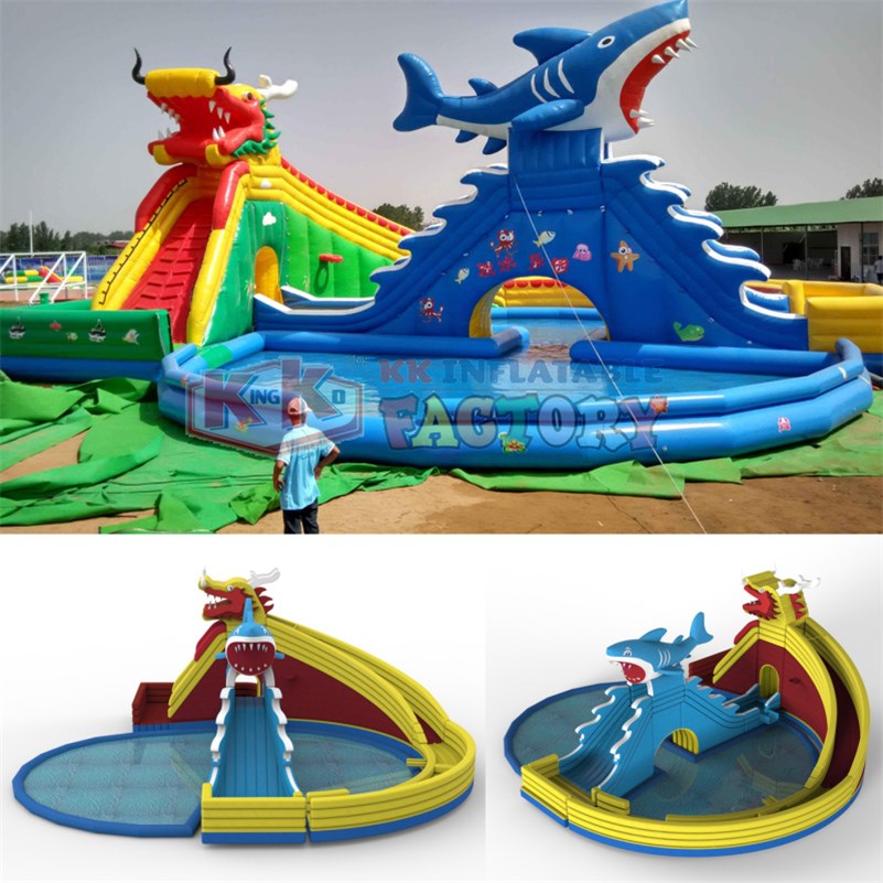 KK INFLATABLE portable blow up water slide buy now for swimming pool-3