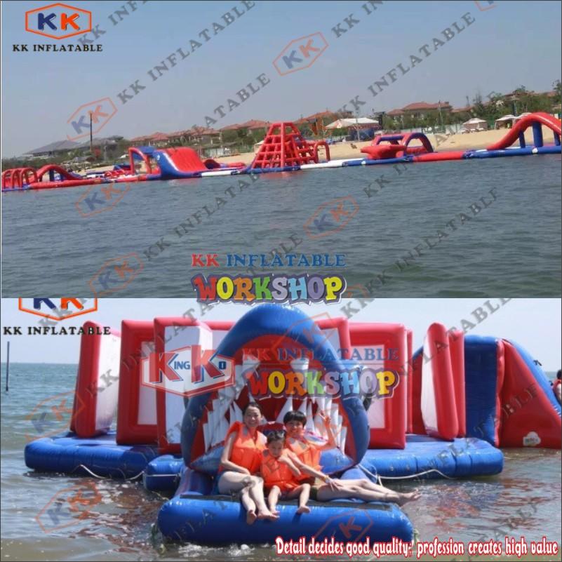 slide pool combination inflatable water playground manufacturer for amusement park KK INFLATABLE