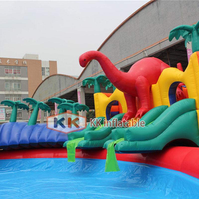 Jurassic Dinosaur inflatable Water Park with pool