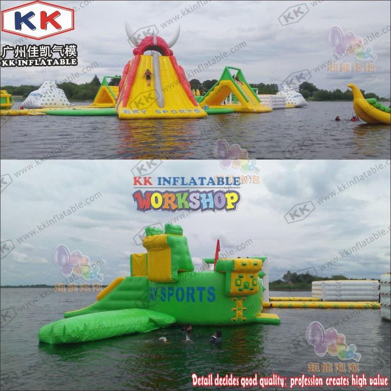 KK INFLATABLE blue inflatable water parks good quality for amusement park