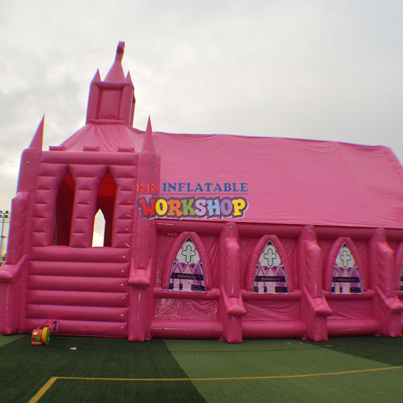 customized Inflatable pink church white church