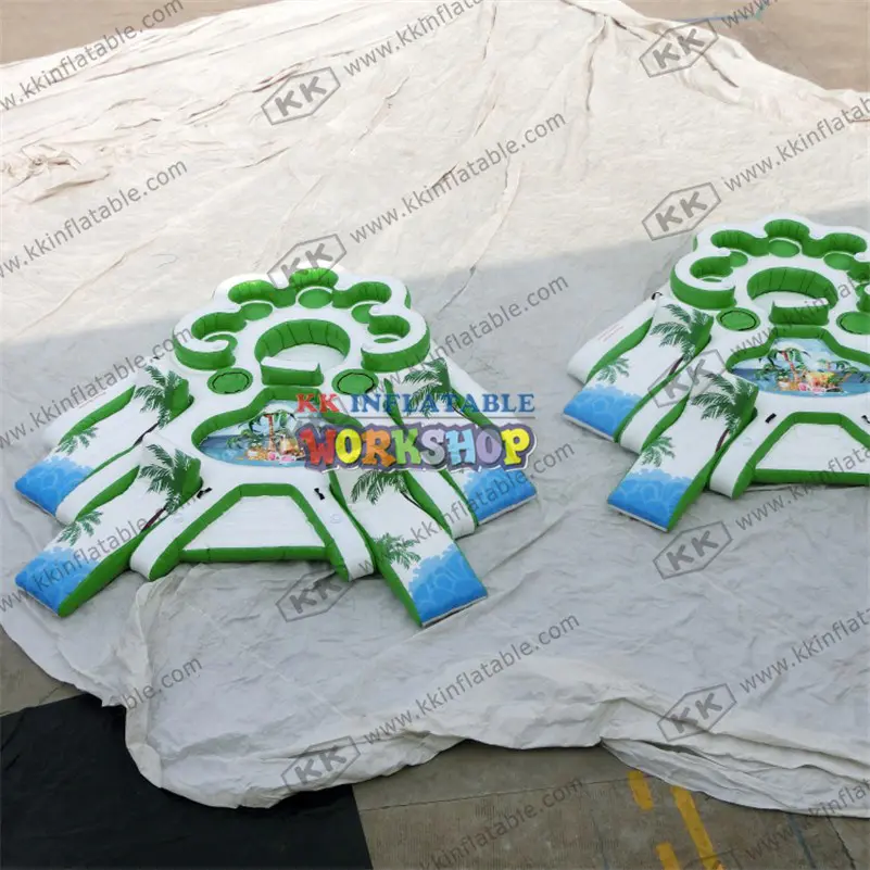 cartoon inflatable water parks blue for paradise KK INFLATABLE