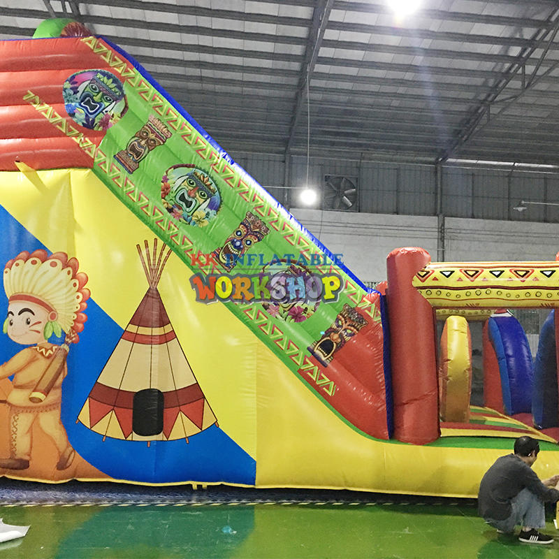Cartoon Theme Inflatable Trampoline Slide For Adult or Kids Inflatable Dry Slide Rental