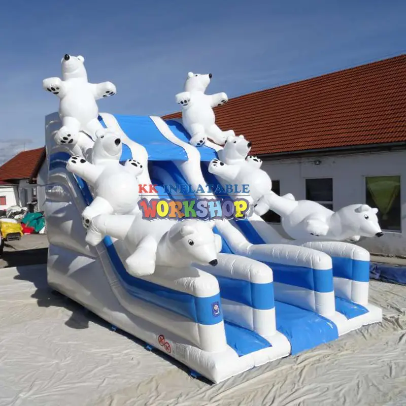 KK INFLATABLE heavy duty cheap water slides fire truck shape for swimming pool
