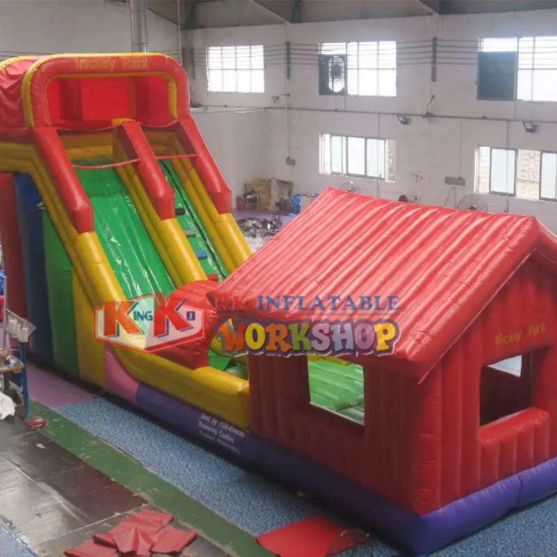 PVC Material Inflatable Bouncing Castle Slide With House Moonwalk