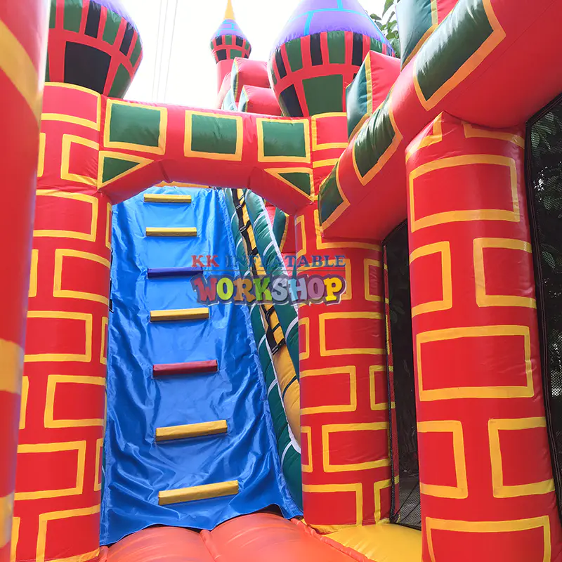 Outdoor Magic Castle Inflatable Bouncer With Slide, Mickey Theme Inflatable Slide Playground