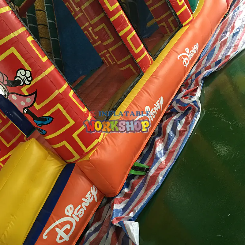 Outdoor Magic Castle Inflatable Bouncer With Slide, Mickey Theme Inflatable Slide Playground