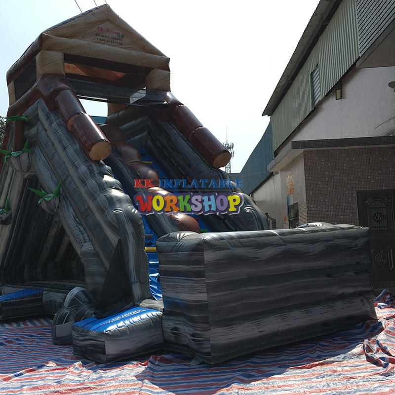 Grey Marble Bouncy Slide Amusement Park Fun Equipment Inflatable Slide