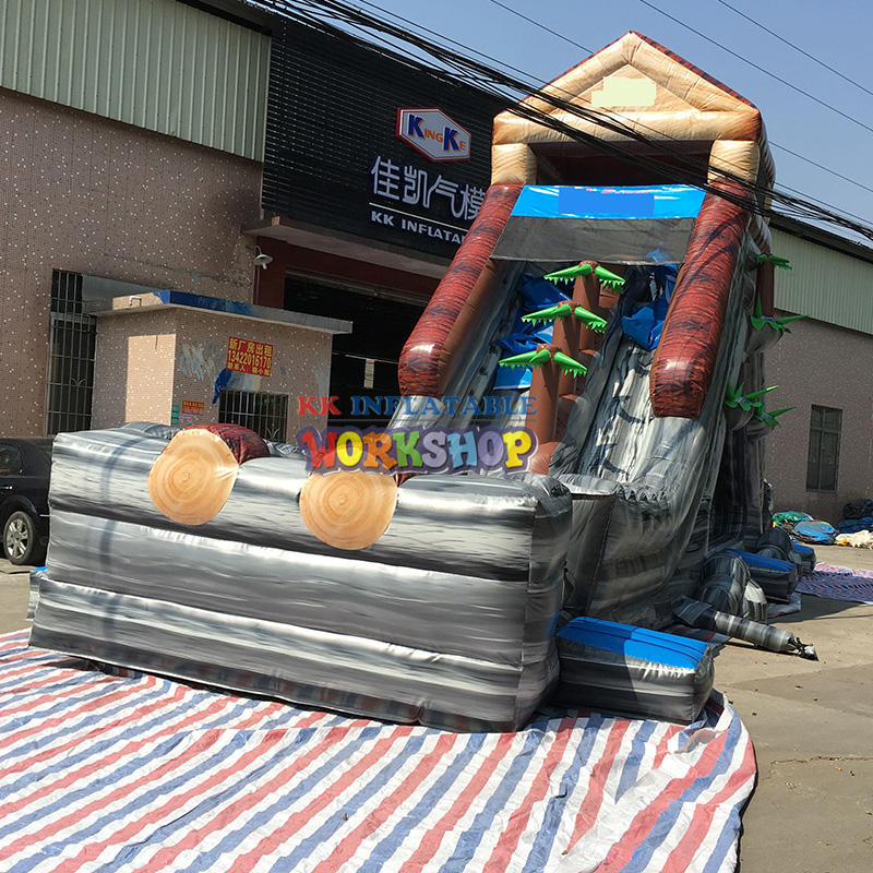 Grey Marble Bouncy Slide Amusement Park Fun Equipment Inflatable Slide