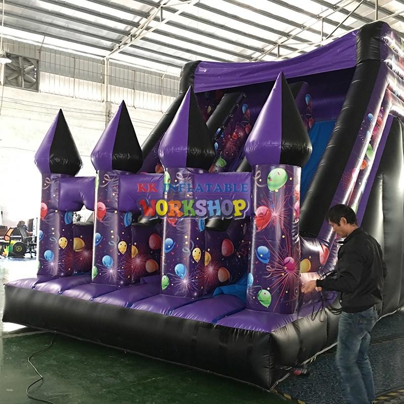 fire truck shape bouncy castle with slide supplier for playground KK INFLATABLE