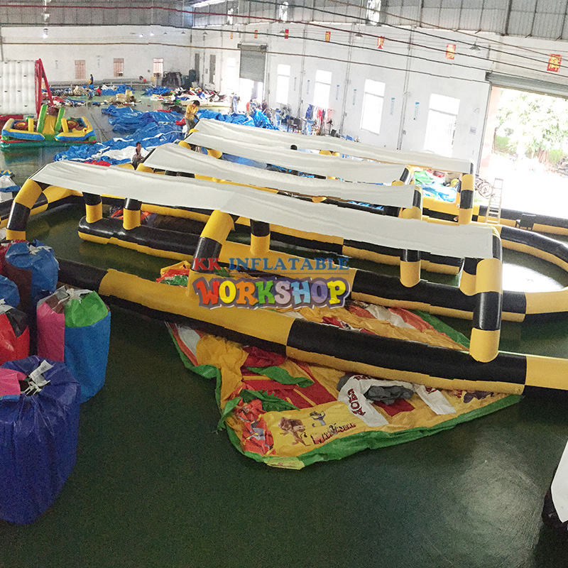 Customized Double Lane Inflatable dry Slide inflatable double lane slip slide
