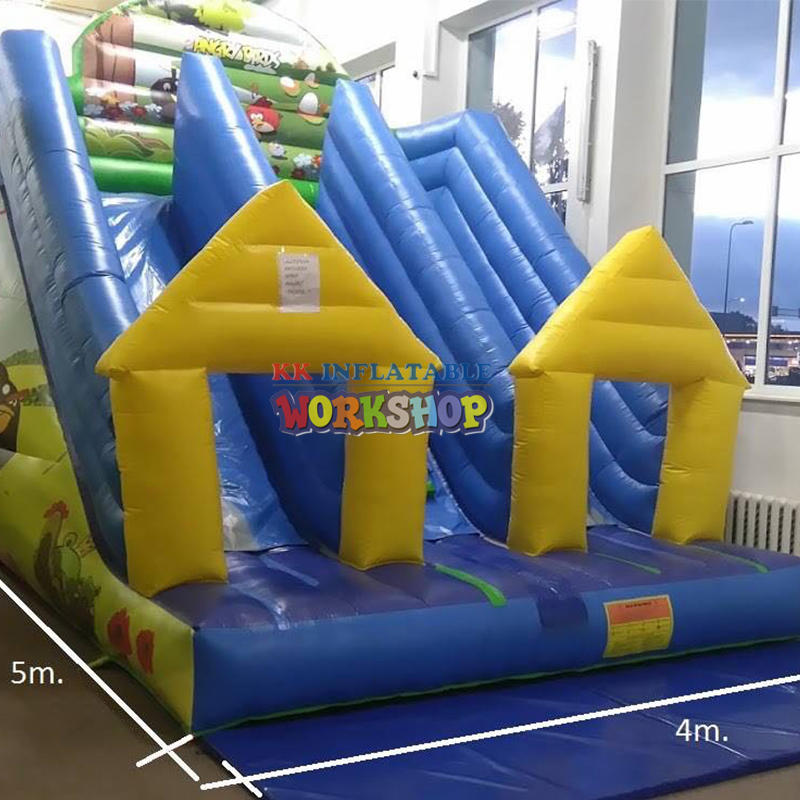 double lane inflatable dry slide