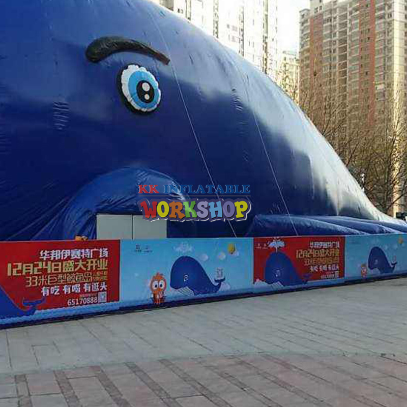PVC inflatable whale island park for children park