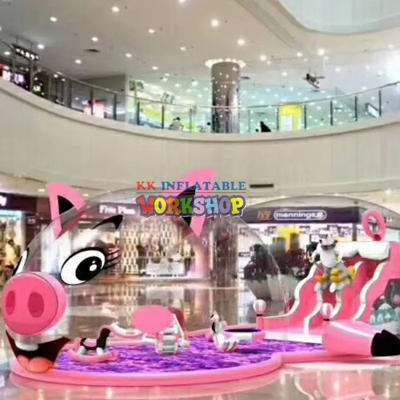 giant inflatable Transparent pig bouncer