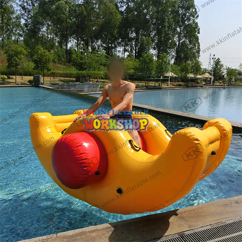 Swimmer Swimming Pool 0.9mm PVC Tarpaulin Inflatable Floating Water Totter Toys For Kids Rocker See-saw Float Lounge