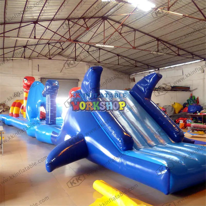 Inflatable Floating Obstacle Water Game, Kids Safety Swimming Pool Inflatable Water Obstacle Course