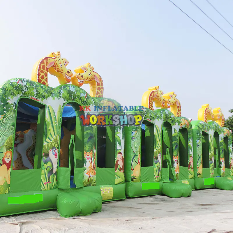 Giraffe Jungle Animals Inflatable Bouncy House, Forest Giraffe Inflatable Bouncer Manufacturer