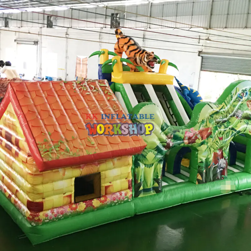 Quick response Safari inflatable fun city inflatable children's castle elephant inflatable amusement park