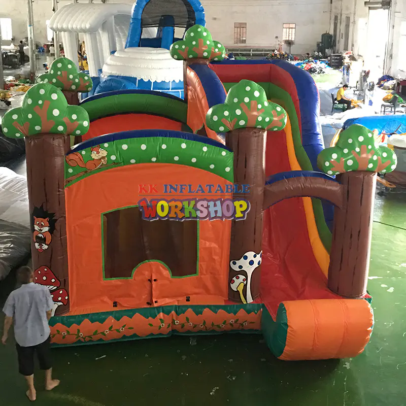 PVC tarpaulin small inflatable bouncy house with slide