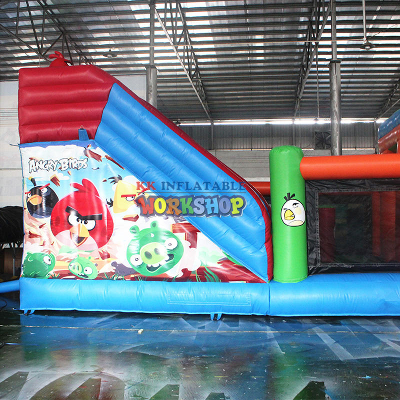 Angry Birds Inflatable Amusement Park, Children Party Bouncing Slide Trampoline Birthday Bouncer Combo