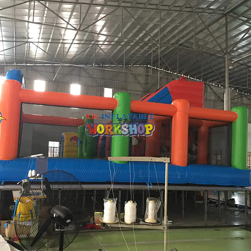 Commercial Angry birds inflatable slides Trampoline castle slide/ bounce house dry slide for kids Outdoor playing