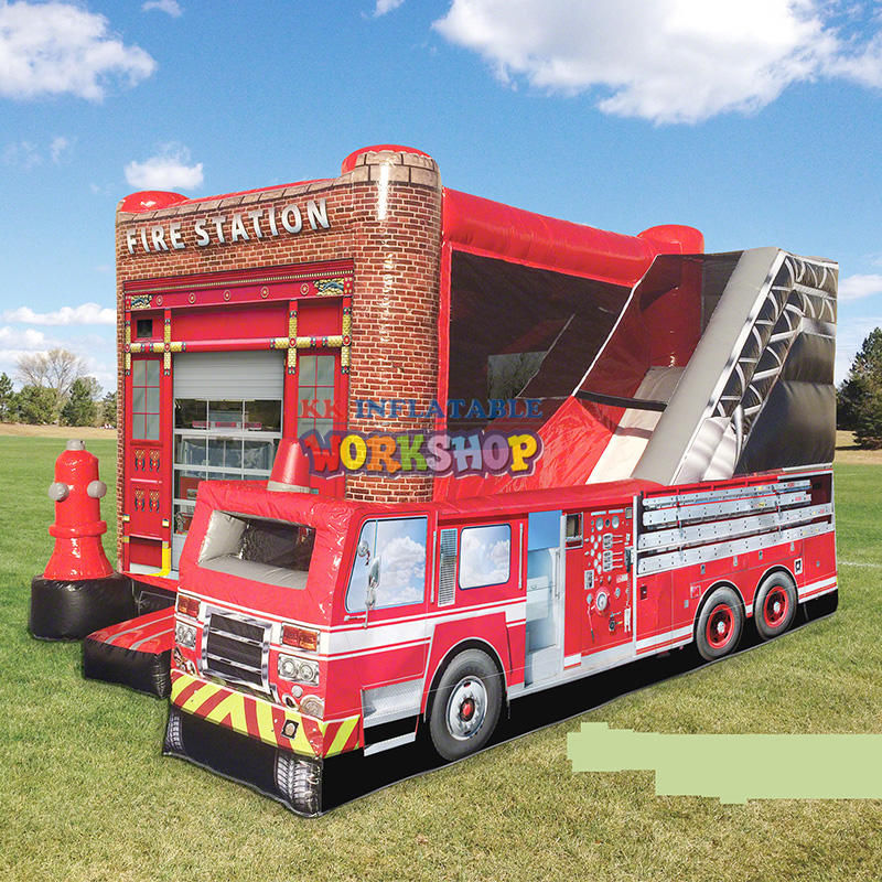 commercial Fire truck inflatable slide