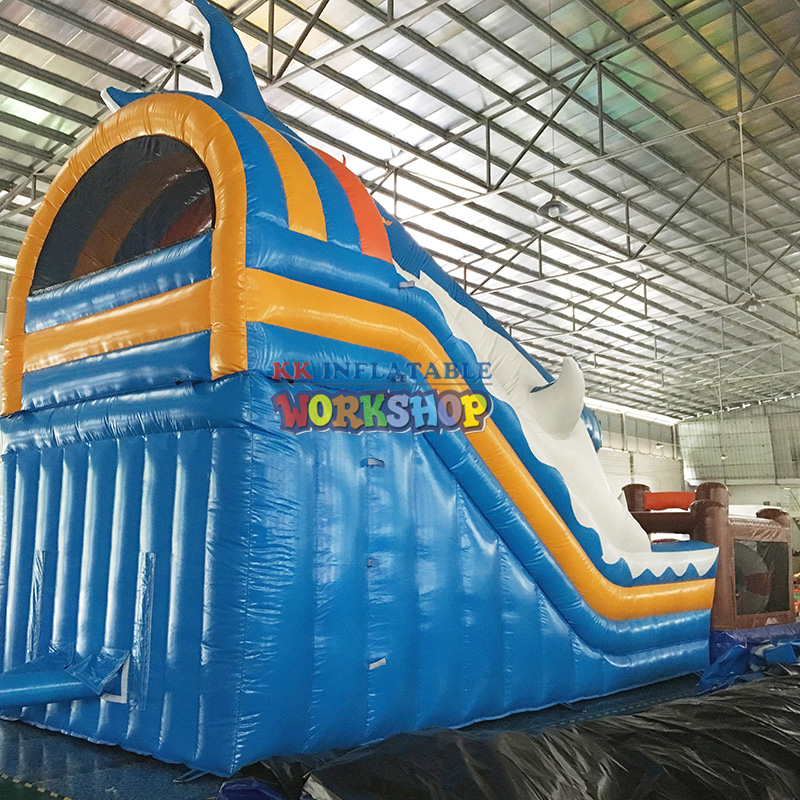 Waterproof Shark Theme Kids Inflatable Combo Jump Commercial bouncer slide