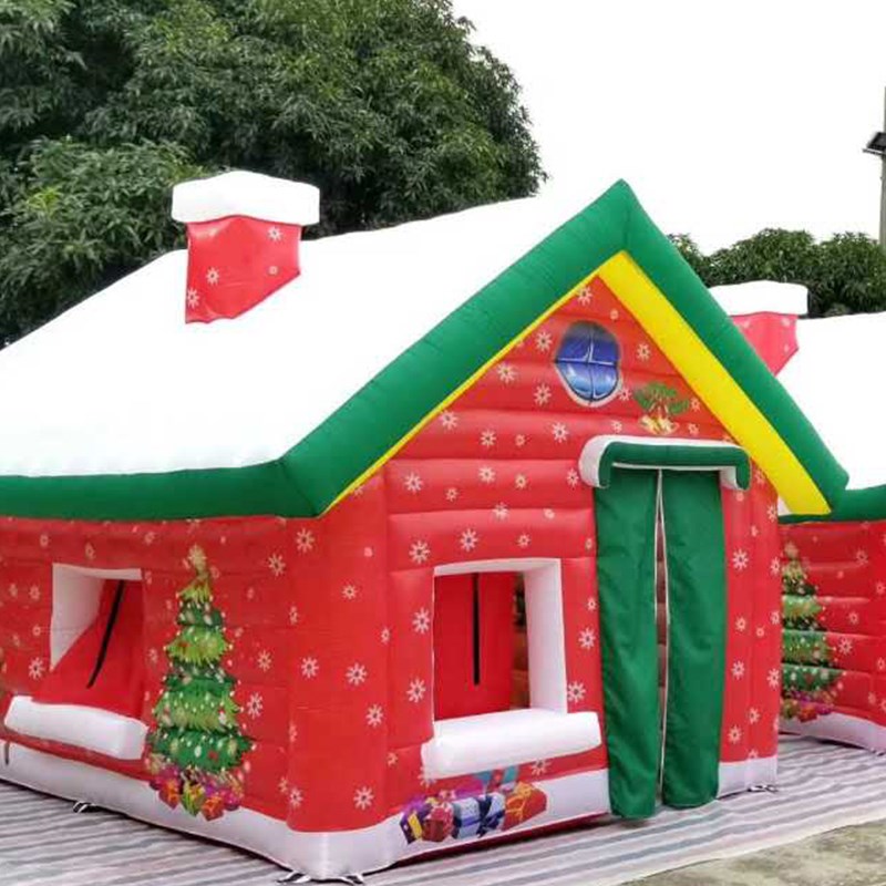 Oxford Fabric Inflatable X'Mas Castle House, New Christmas Tent Inflatable Decorations-1