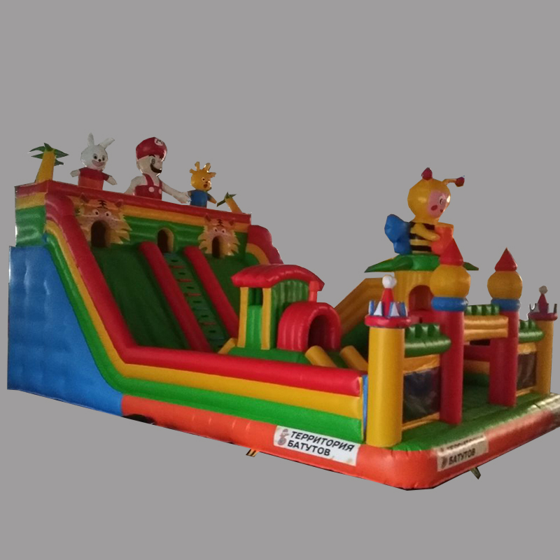 Custom designed inflatable slide castle combination