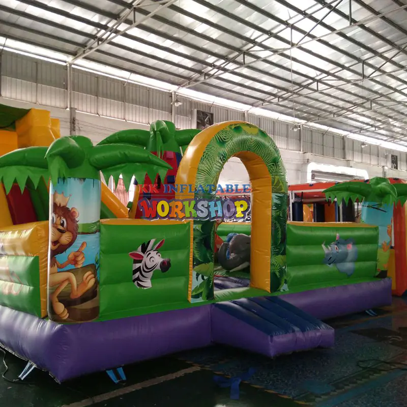 Animal Wild Safari Theme inflatable bouncer bounce house castle slide combo