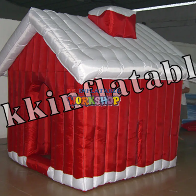 Christmas Decoration Red Inflatable Santa House Inflatable Grotto House Tent for Xmas Party