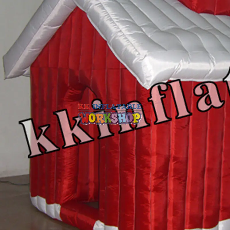Christmas Decoration Red Inflatable Santa House Inflatable Grotto House Tent for Xmas Party