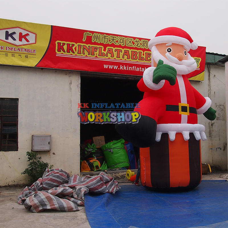 Customized Outdoor Christmas Decorations 6ft LED Lights Promotion Standing Up Inflatable Christmas Santa Claus