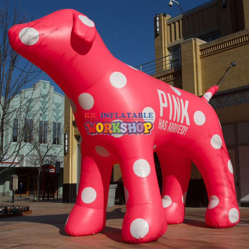 cute giant inflatable pink dog